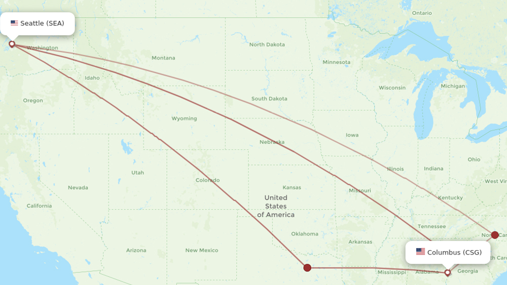 Explore Distance Between Seattle and Georgia by Plane